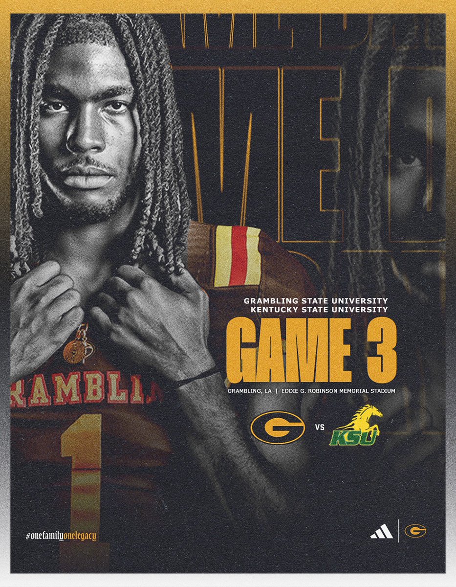 𝐓𝐇𝐄 𝐇𝐎𝐌𝐄 𝐎𝐏𝐄𝐍𝐄𝐑 𝐈𝐒 𝐇𝐄𝐑𝐄!👏

🆚: Kentucky State
⌚️: 6 p.m.
📍: Eddie G. Robinson Memoriał Stadium | Grambling, La. 
📺: bit.ly/463wX76 | SWAC TV
📊: bit.ly/3ZeHIjI

#GramFam | #ThisIsTheG🐯