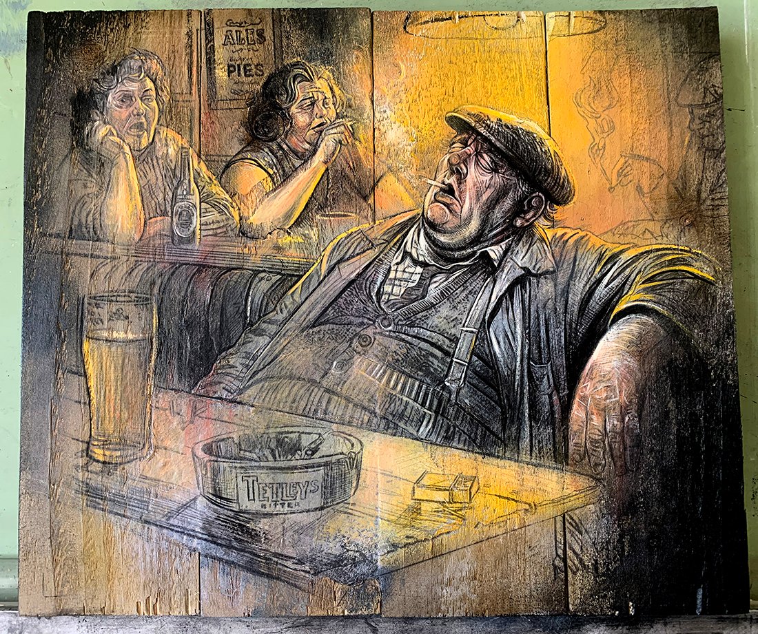 CraigEverett20's tweet photo. New One Progress 'Tap Room' on Pallet Wood
#Art #contemporaryart #urbanart @GrimArtGroup  https://t.co/17Wfyiw62x https://t.co/NCHM7lSrXP