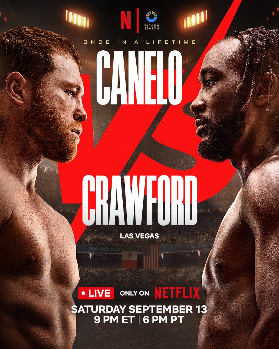 netflixsports's tweet image. THE DAY HAS FINALLY ARRIVED. 

WHO YOU GOT? 🥊 #CaneloCrawford

RT for Canelo Álvarez
LIKE for Terence Crawford