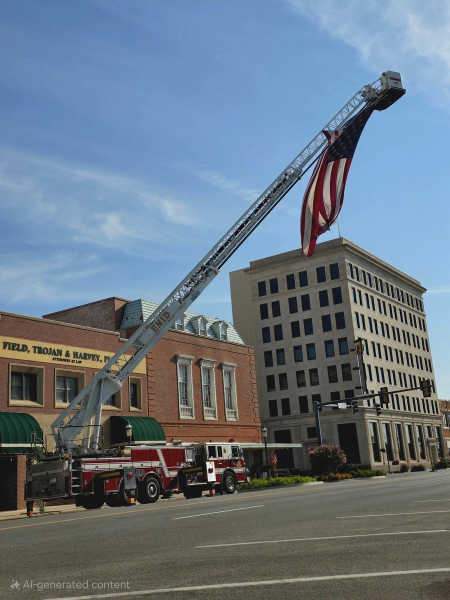 ProcessServerOK's tweet image. Cherokee Strip Parade today in Enid, OK with the Enid Fire flag.
#parade #EnidOK