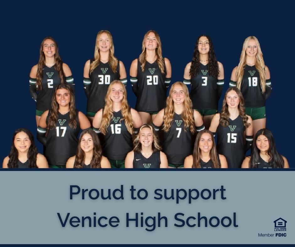 Crews Bank &amp; trust is proud to support Venice High School, Venice High Athletics Volleyball. We hope that all Varsity, JV, and Freshman, players and coaches, have a very successful and enjoyable season!