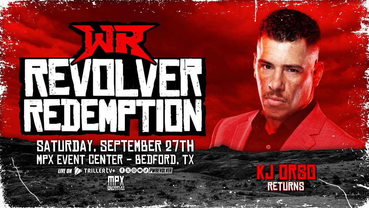 [BREAKING]

*Signed for TEXAS*

The RETURN of KJ Orso!

9.27.25
#RevolverRED
Bedford, TX
LIVE on <a href="/Triller_TV/">TrillerTV</a>+

🎟️ MPXWrestling.com
