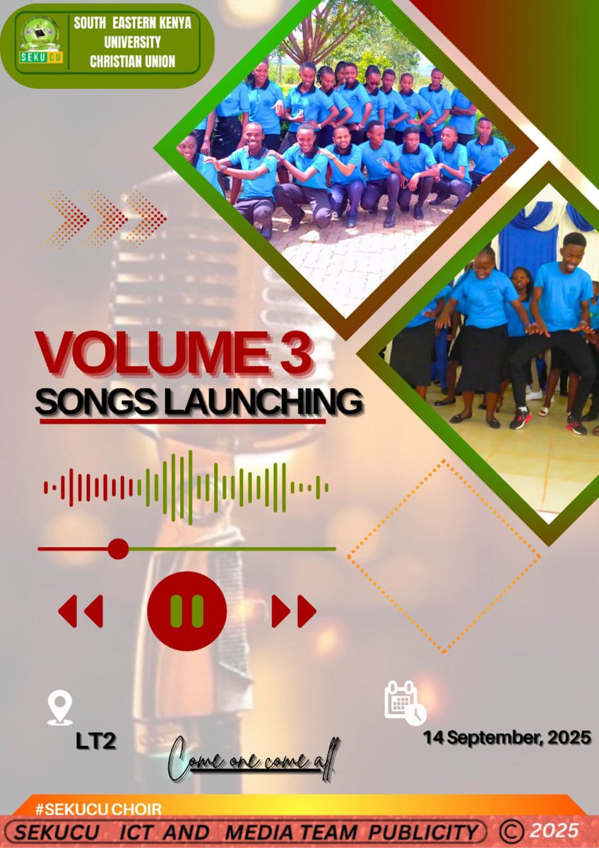 Sekucumain's tweet photo. The day is tomorrow 

Sekucu choir volume 3 songs launching 
Welcome all https://t.co/TUrjHVwVBa