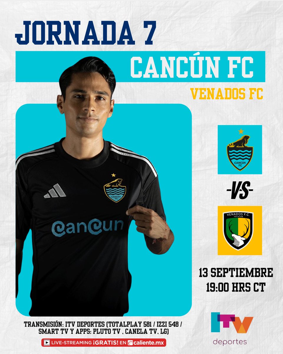 ⚽🔥 ¡La emoción de la Jornada 7 no se detiene!

<a href="/Coyotes_Oficial/">Tlaxcala F.C.</a> 🆚 <a href="/TapatioCD/">Cantera Rojiblanca</a> – ⏰ 12:00 hrs CT

<a href="/AlebrijesOaxaca/">Alebrijes Oaxaca</a> 🆚 <a href="/Atlante/">Atlante FC 🐎⚽️</a> – ⏰ 17:00 hrs CT

<a href="/C_A_Morelia/">Club Atlético Morelia</a> 🆚 <a href="/Dorados/">Dorados</a> – ⏰ 19:00 hrs CT

<a href="/cancun_fc/">Cancún FC</a> 🆚 <a href="/venadosfc/">Venados F.C.</a> – ⏰ 19:00 hrs CT

#LigaExpansionMx