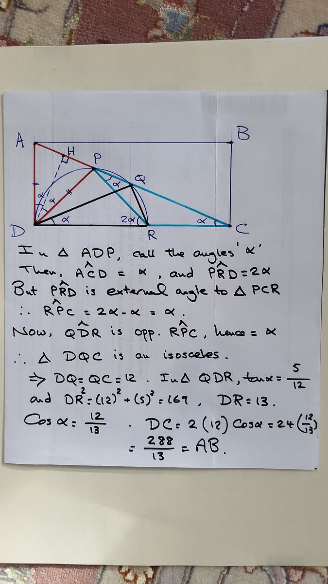 Kamran Zamani (@thekamranzamani) on Twitter photo Solution to <a href="/MathCeyhun/">Ceyhun Köylüce</a> 's problem. But he's blocked me.
I have used three isosceles triangles to find the value of alpha. Solution to <a href="/MathCeyhun/">Ceyhun Köylüce</a> 's problem. But he's blocked me.
I have used three isosceles triangles to find the value of alpha.
