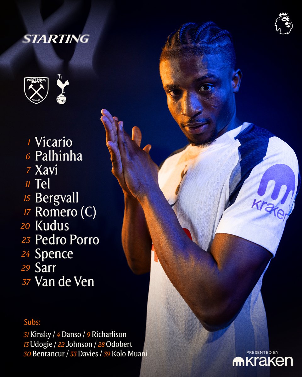 Your Spurs side at West Ham 🤍

🔢 <a href="/krakenfx/">Kraken</a>