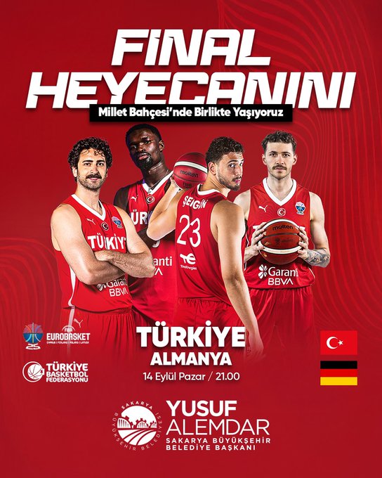 Sakarya’da EuroBasket2025 Final Maçı Heyecanı