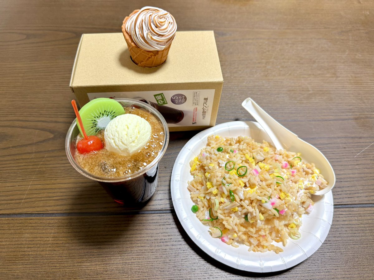 MSSP_oshirase's tweet photo. 生放送ご視聴ありがとうございました！こちらが本日作成した食品サンプルたちです！

これらはチャンネル会員限定で抽選プレゼントとなります。応募に関するお知らせはまた後日！！お楽しみに！

#MSSP https://t.co/lZ3jvhaCho