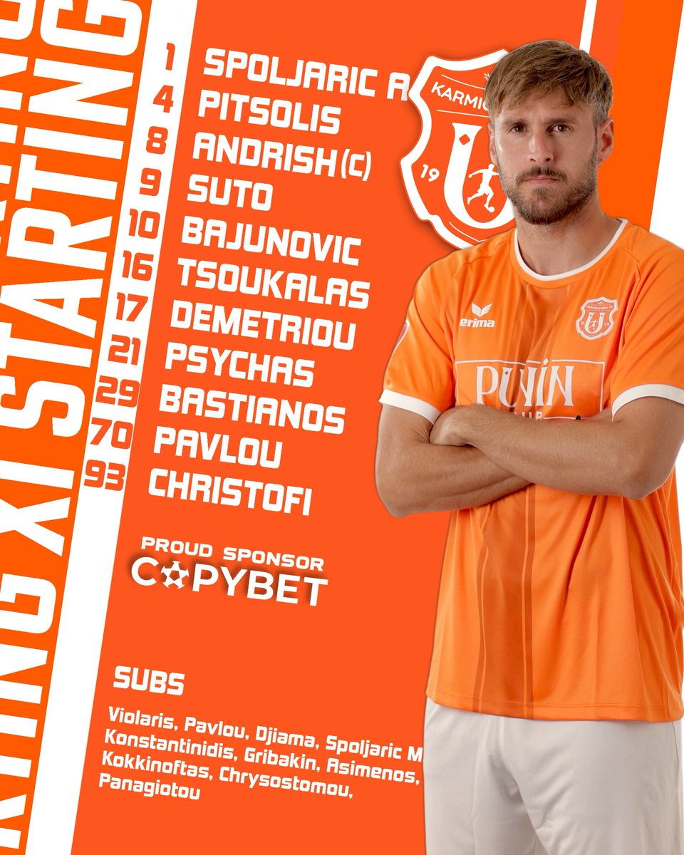 🟧 Our Starting XI • Good Luck Boys 🧡

Proud Sponsor @copybet_cyprus #karmiotissafc