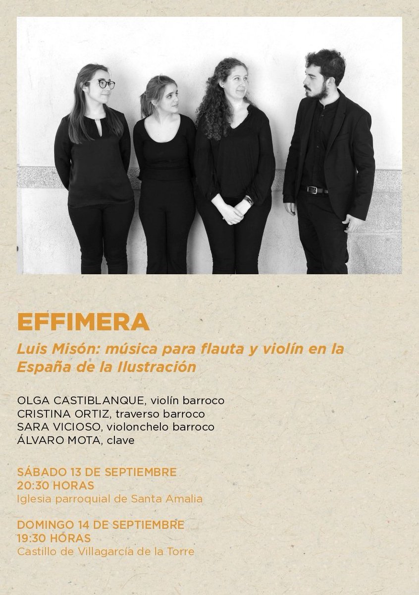 Hoy nos estrenamos en el 30 Festival de Música sacra y antigua de <a href="/DipdeBadajoz/">Diputación de Badajoz</a> con música estupenda de Luis Misón, editada por Juan Miguel Illán, María Díez Canedo y María Villamil en el <a href="/ICCMU/">Instituto Complutense de Ciencias Musicales</a> 
A las 20,30 en la Iglesia parroquial de Santa Amalia 
¡Os esperamos!