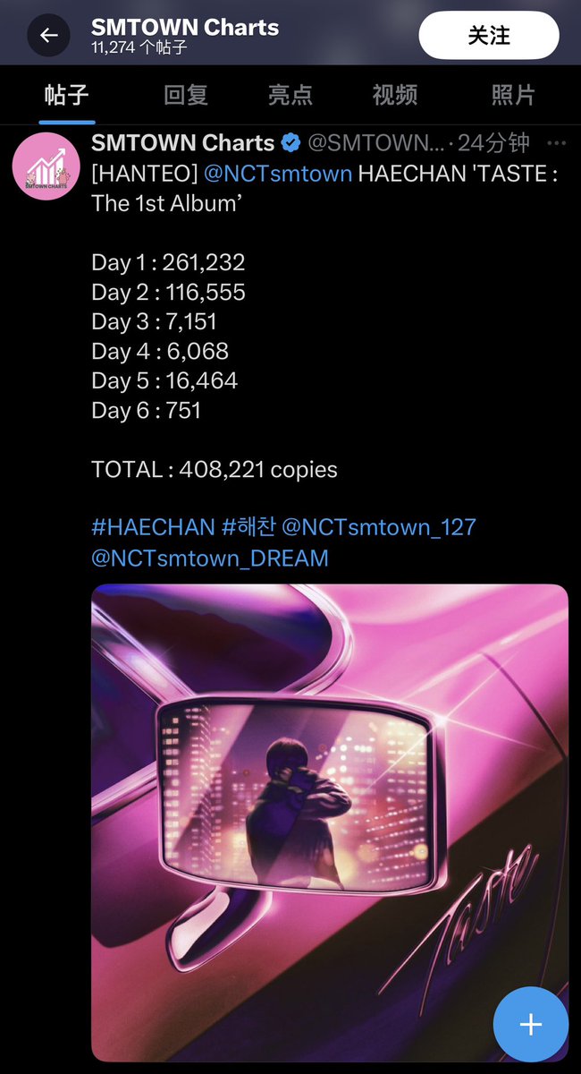 HaeChanBar_CN's tweet photo. 앨범 일일 판매량이 몇 백 장밖에 안 된다니, 농담이야? @NCTsmtown @SMTOWNGLOBAL 

#HAECHAN_TASTE https://t.co/PQGdof5UyN