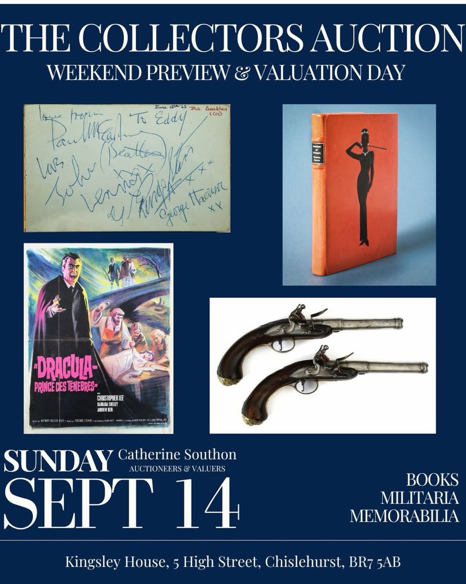 Don’t forget…we are open tomorrow (Sunday) at our Chislehurst saleroom for free valuations of your treasure and a preview of next weeks Collectors Auction…pop in from 10-2pm we would love to see you ! ⁦<a href="/VisitChis/">Visit Chislehurst</a>⁩ ⁦<a href="/ChisMatters/">Chislehurst Matters</a>⁩