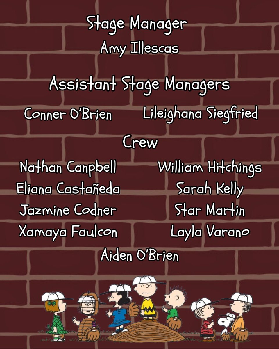 FHSTC is excited to reveal the cast and crew of You're a Good Man, Charlie Brown! Don't miss our performances on November 21, 22, and 23!