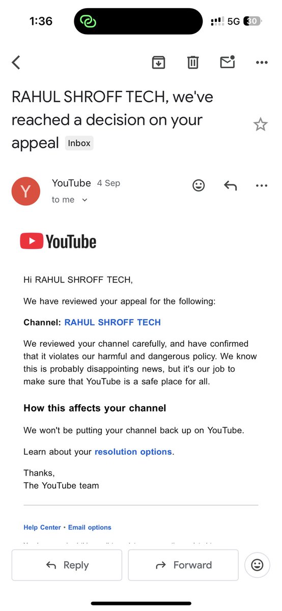 rahulshroff007's tweet photo. @TeamYouTube Please check my 1st channel 
https://t.co/G3aivv3dMa

2nd channel terminate because of Circumvention policy of youtube 

4th sept channels terminate by ai 11 sept received warning strike by glitch of again ai on my terminate channel

Please recheck my channel 

@teamyoutube https://t.co/lFEZTbqUT5