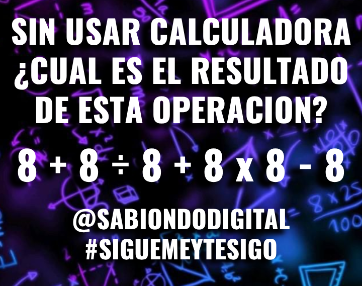 sabiondodigital's tweet photo. ¿Cuál es el resultado?
#matematicas #preguntadeldía #PreguntaDelDia #retox https://t.co/Ylb5ATNw7Q