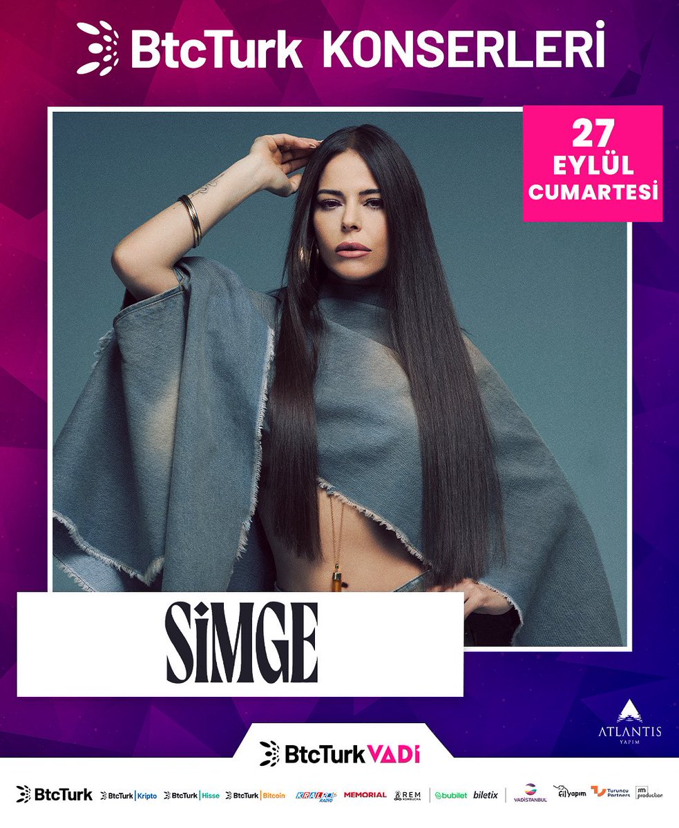 ✨ 27 Eylül’de BtcTurk Vadi Açıkhava Sahnesi’ne Simge geliyor!
Enerjisiyle sahneyi sallayacak, hit’leriyle coşturacak bir gece seni bekliyor❤️
🎟️Biletler Biletix ve Bubilet’te
