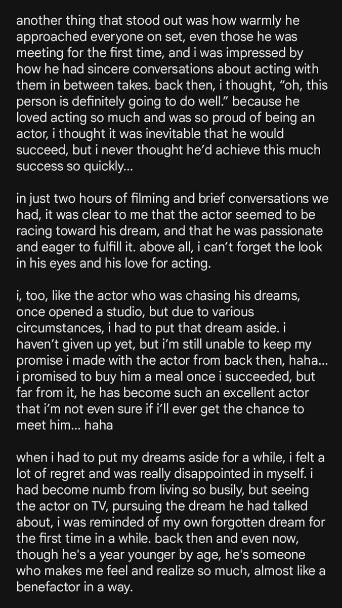 sundungihogu's tweet photo. “‘son, isn’t this actor someone you worked with a long time ago?’ hearing what my mom said, i looked at the TV.

it was actor choo youngwoo, whose profile photos i had the chance to take three years ago.”

https://t.co/7REfnzeTaO https://t.co/n1lgDiWzEt