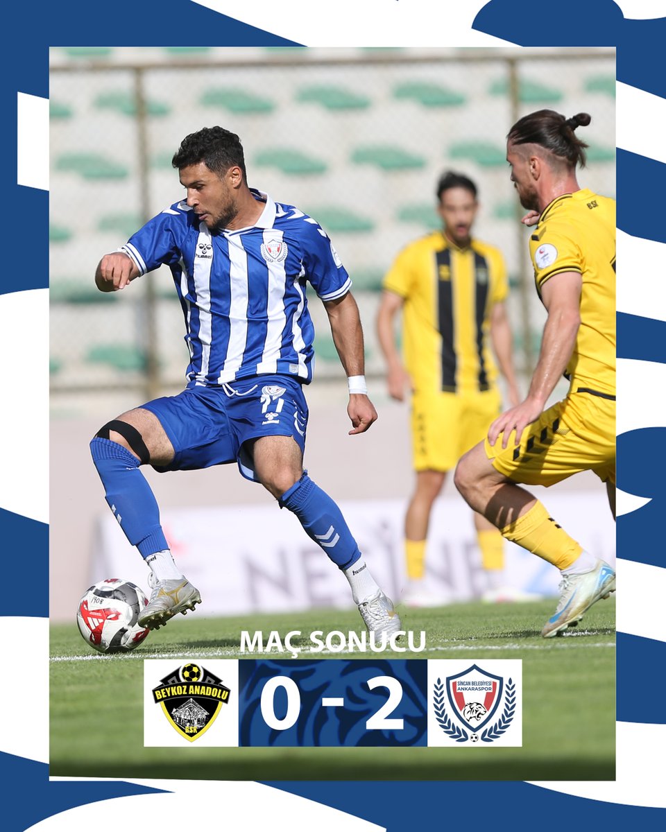 MAÇ SONUCU:

Sincan Belediyesi Ankaraspor : 2

Beykoz Anadolu Spor : 0