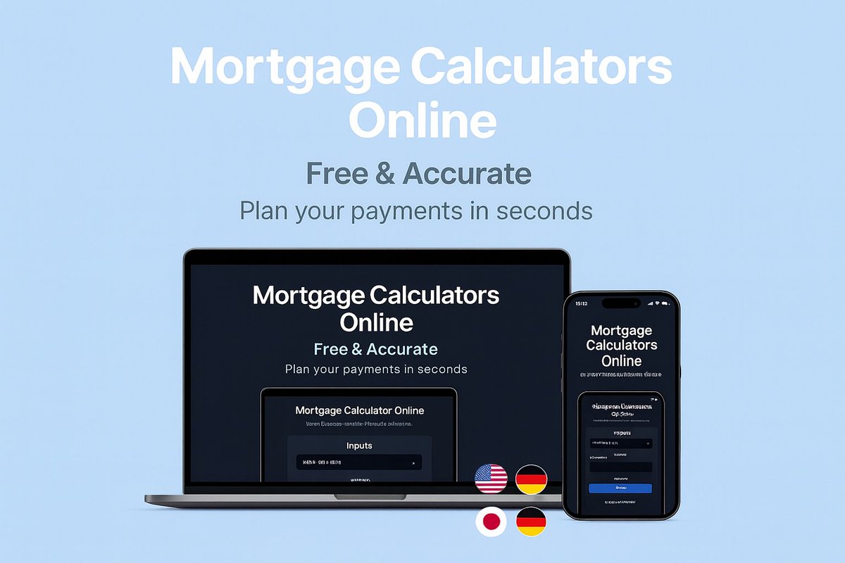 VashdevValasai's tweet image. Calculate your mortgage payments instantly!
Plan smarter with our free online mortgage calculators.
👉 mortgagecalculators.online

#Mortgage #MortgageCalculator #HomeLoan #RealEstate #Refinance #HomeBuying #Property #Finance #Loans #Investing #HouseHunting #PersonalFinance