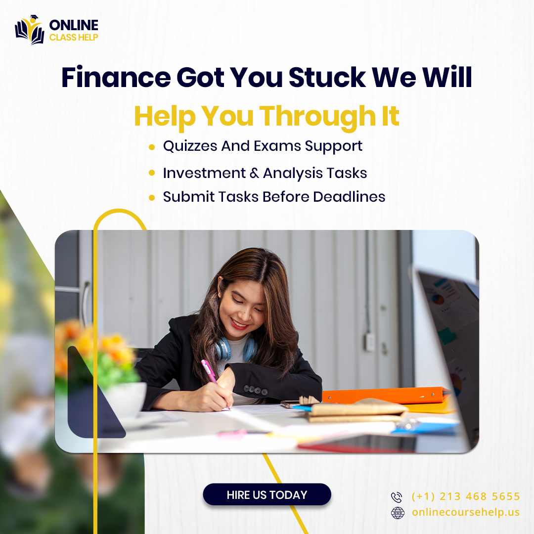 classhelpus's tweet image. Don't get stuck! We're here to help you through it. Our expert support covers everything from quizzes and exams to complex investment and analysis tasks. Get your tasks submitted before deadlines with our help.
#FinanceHelp #StudentSuccess #AcademicSupport