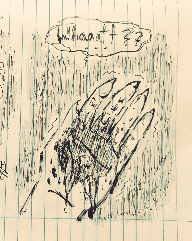 Tengo tiempo sin pintar sangre con lapicero, pero no salió taaaan terrible.

#sfacomic @StarvingforAttention