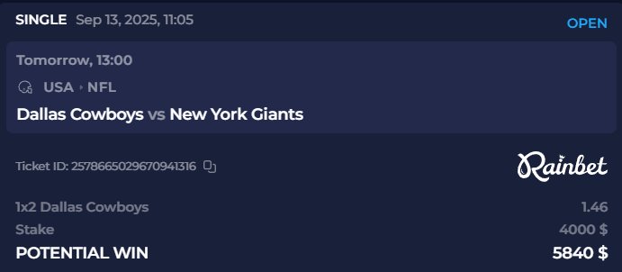 Confident in Dallas handling business over the Giants 🔒