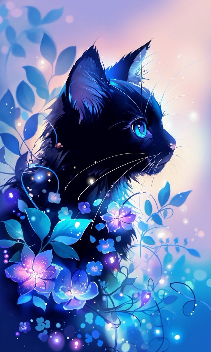 0v1234's tweet photo. 🐈‍⬛星夜の猫 https://t.co/PZ2ZvnNo5b