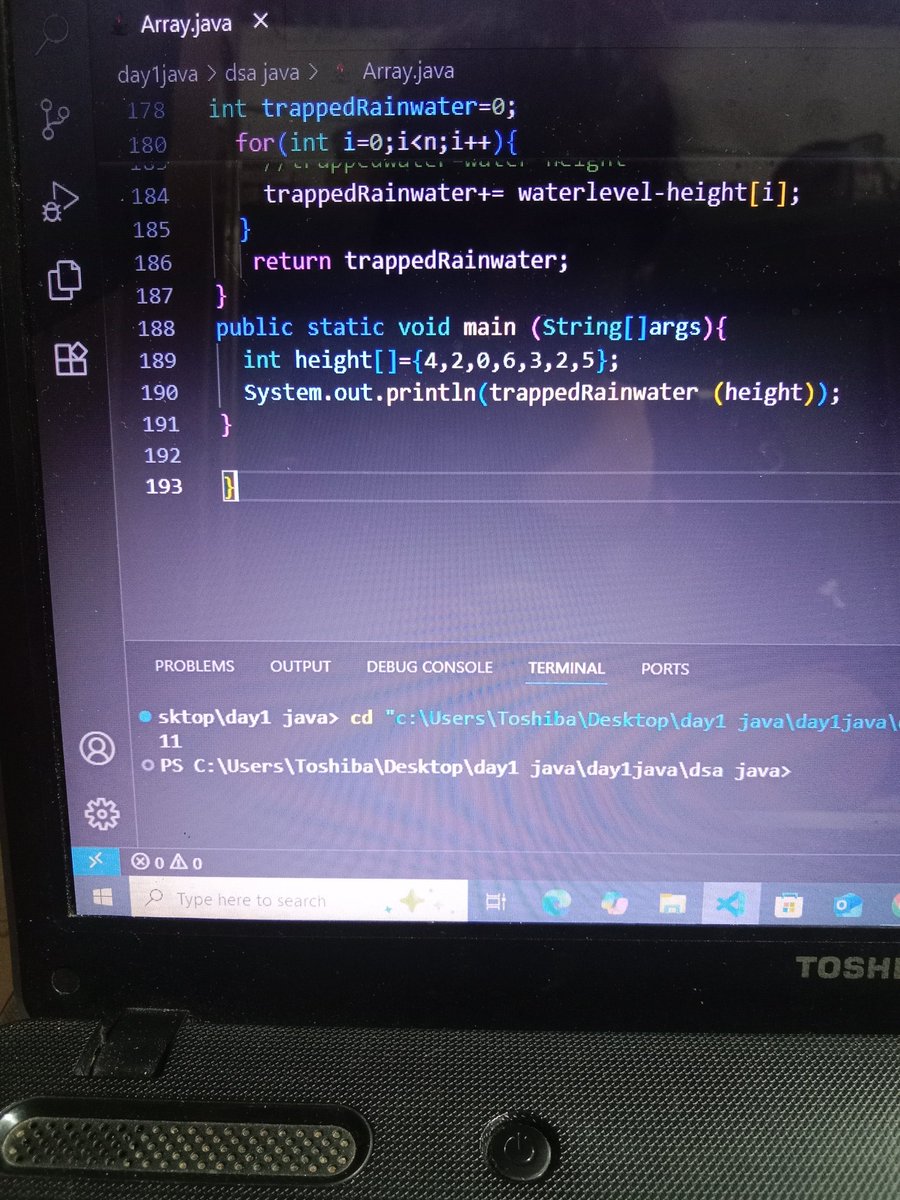 Snycoder_x's tweet image. Week 1 Complete – My DSA Journey 🚀
Finished learning Arrays: Linear Search, Binary Search, Prefix Array, Kadane’s Algorithm, Trapping Rainwater, Buy & Sell Stock & more.
Excited to step into Week 2 and keep sharpening my problem-solving skills! 💻✨
#Week1 #DSA #Arrays #Coding