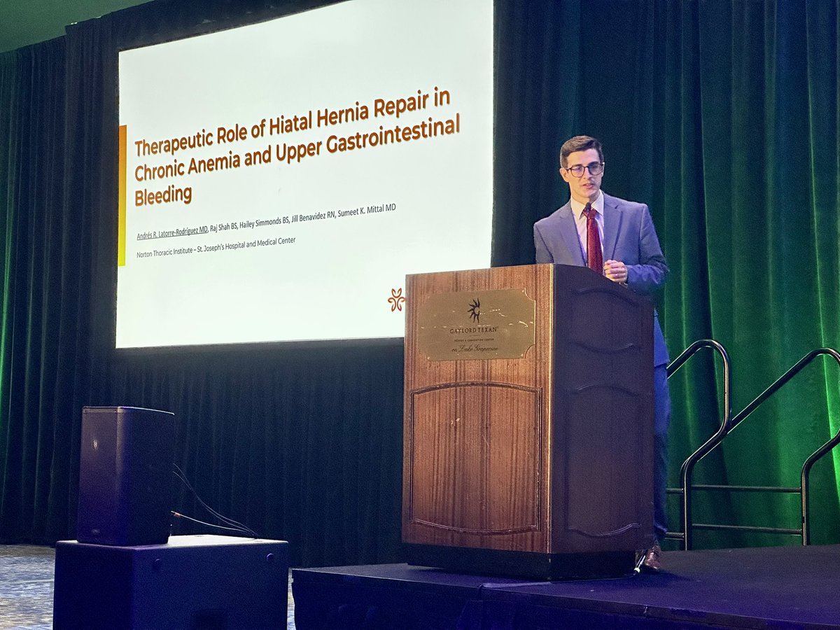 At the #AFS2025 podium 🎤

Dr. Andres Latorre-Rodriguez presented his study on the therapeutic role of hiatal hernia repair in chronic anemia and upper GI bleeding, highlighting how HH repair can play a key role in management of these patients.

💡 Submit your work to Foregut: