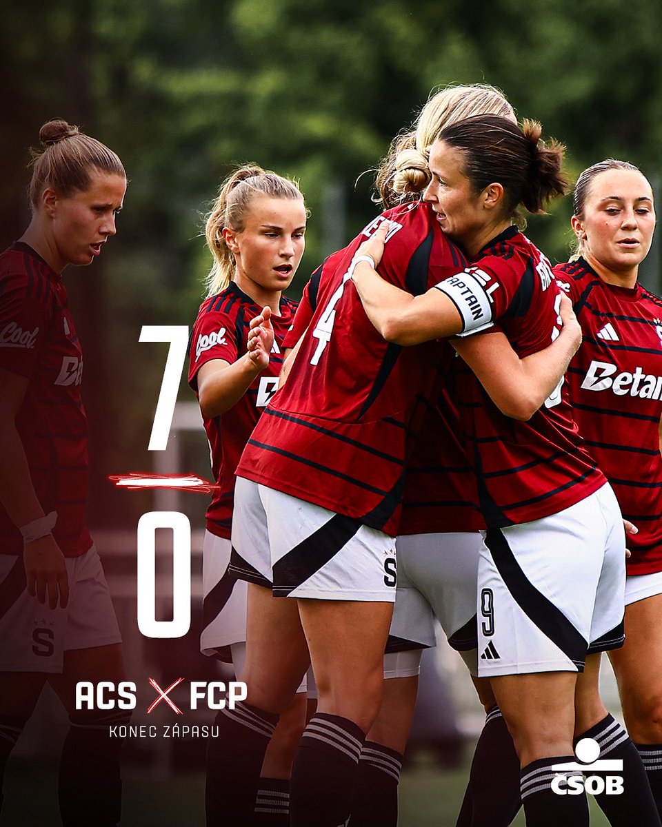 ACSparta_Zeny's tweet image. ⭐️⭐️⭐️ VÍTĚZSTVÍ 

FC Praha porážíme sedmibrankovým rozdílem 🙌

#acsparta | #csob
