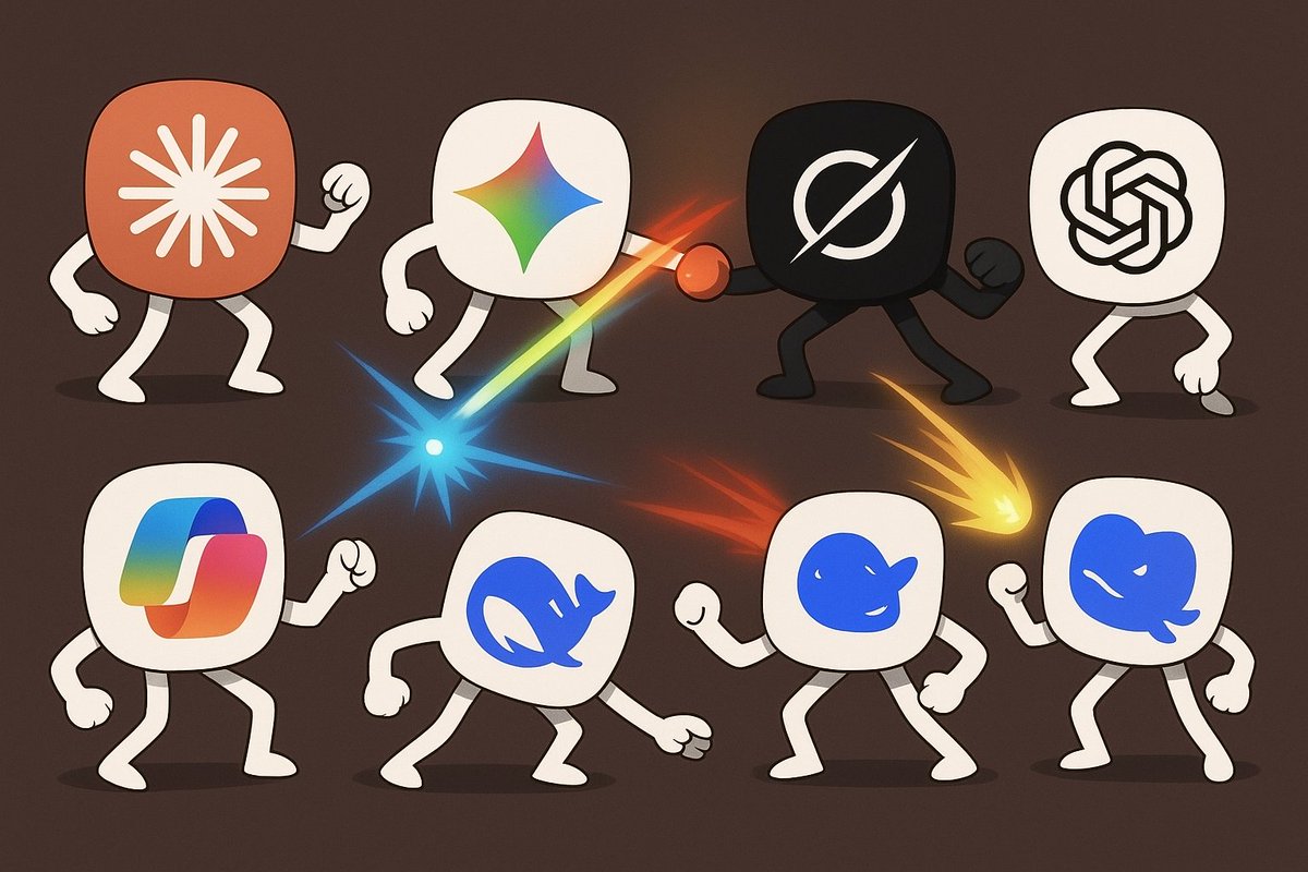 vgerald's tweet photo. The fight of the AI tools #AI #aiwar https://t.co/Ksliqh8nrW