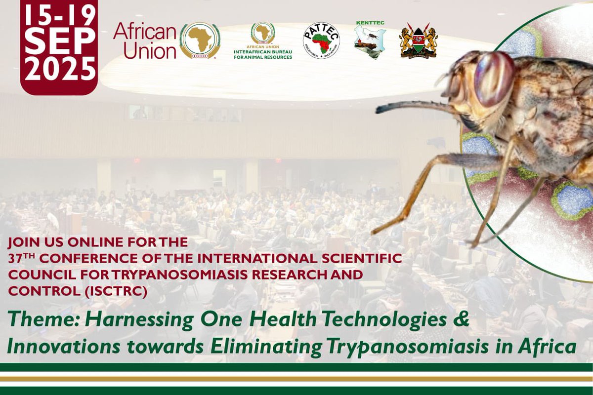Register &amp; Join us online next week at the 37th ISCTRC Conference to hear from experts and explore innovative strategies for controlling Trypanosomiasis: 

👉shorturl.at/4T3J7

#OneHealth #ISCTRC2025 #TrypanosomiasisControl <a href="/KenyaTsetse/">Kenya Tsetse & Trypanosomiasis Eradication Council</a>