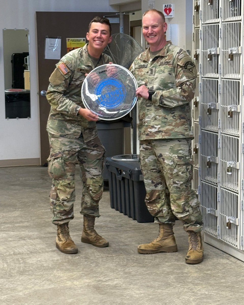 MelissaW116's tweet photo. The 122nd ANG drumheads are awarded, commemorating Soldiers who went above &amp; beyond!

SGT Jakob Witkosky
The Performer Award
For lighting up every stage with unmatched musical presence &amp; skill. A signed drumhead is a symbol of excellence, grit,  &amp; a little bit of rock ‘n’ roll. https://t.co/WvSqo7UUrS
