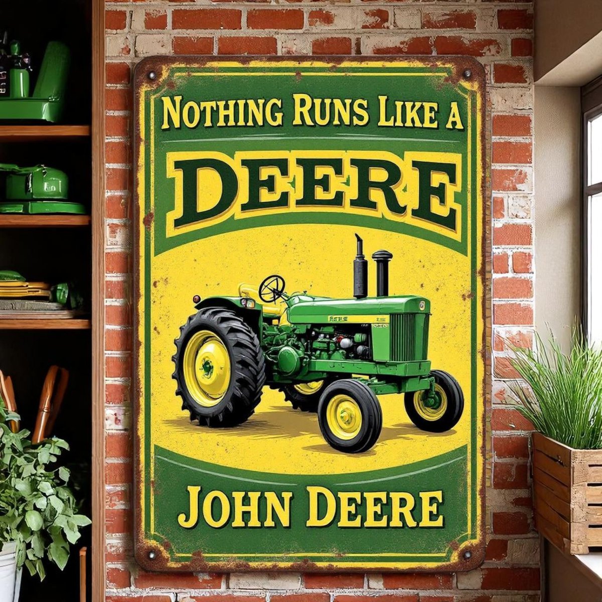 arlissbryant's tweet image. Nothing Runs Like A Deere John Deere Tractor Sign tuppu.net/ad6fb73 #WainfleetTradingPost #Shopify #ManCaveSign