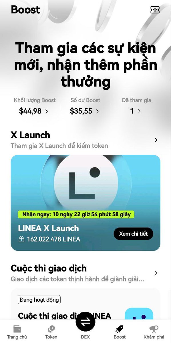 🚀 Hướng dẫn tham gia OKX Boost từ A–Z
1️⃣ Boost OKX là gì?
Boost là chương trình của OKX Web3 cho phép người dùng: Giao dịch trên DEX/Bridge/Launchpool…
Tích lũy điểm (Boost Points) dựa trên volume giao dịch và sô dư ví hàng ngày và tính trên 15 ngày nên đép vào khoảng