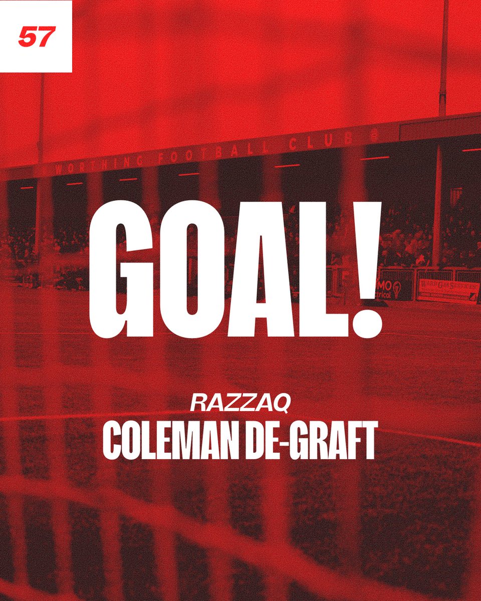 WorthingFC's tweet image. RAZZ WITH ANOTHER STUNNING FREE-KICK!

57’| 🔴2-1🐟| #WorthingFC