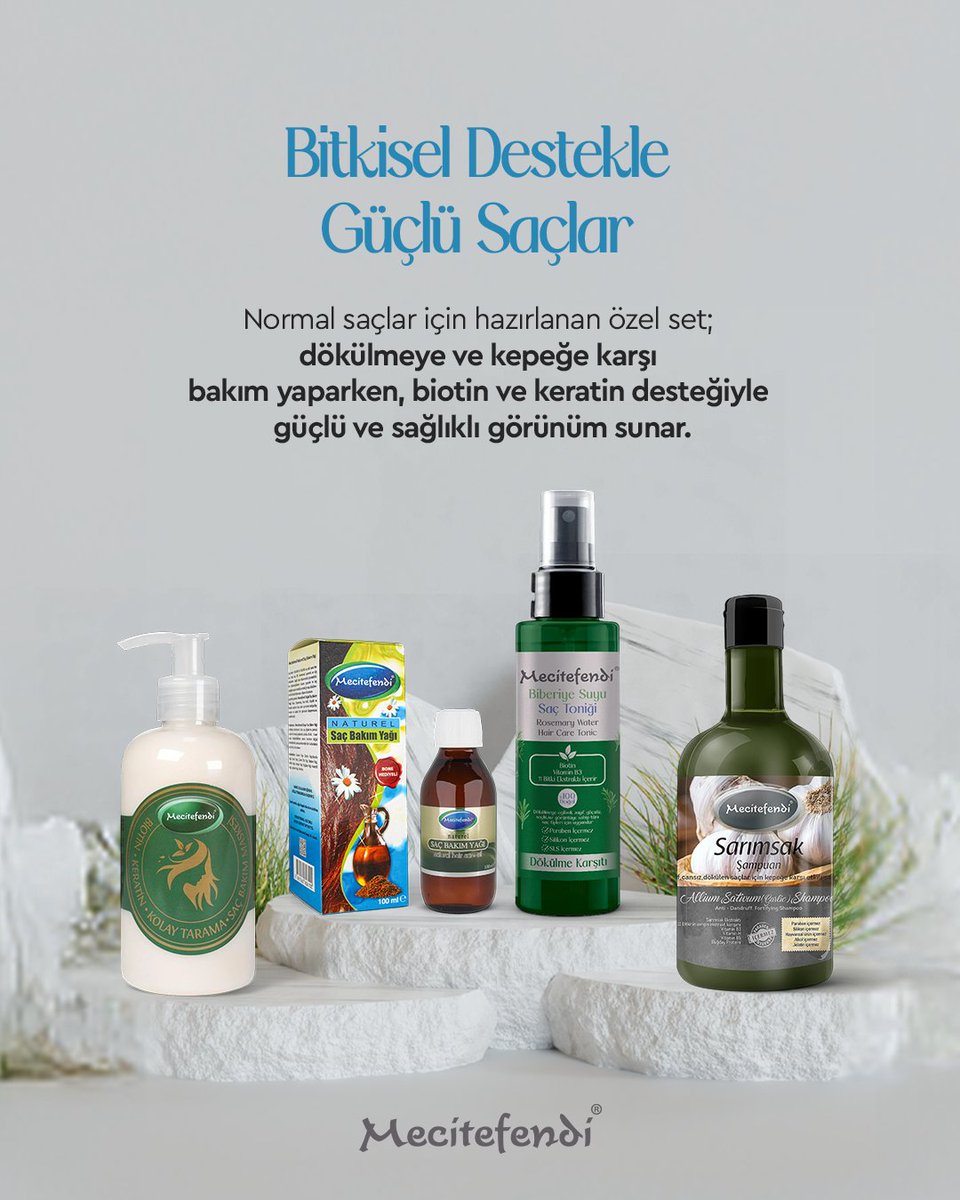 💧🌿 Bitkisel destekle saçlarına güç kat!

Normal saçlara özel hazırlanan bu set; dökülmeye ve kepeğe karşı bakım yaparken, biotin ve keratin desteğiyle daha dolgun ve canlı bir görünüm sağlar.
Sarımsak şampuan, saç bakım yağı ve biberiye toniği ile saçlarını kökten uca besle✨💆🏻‍♀️
