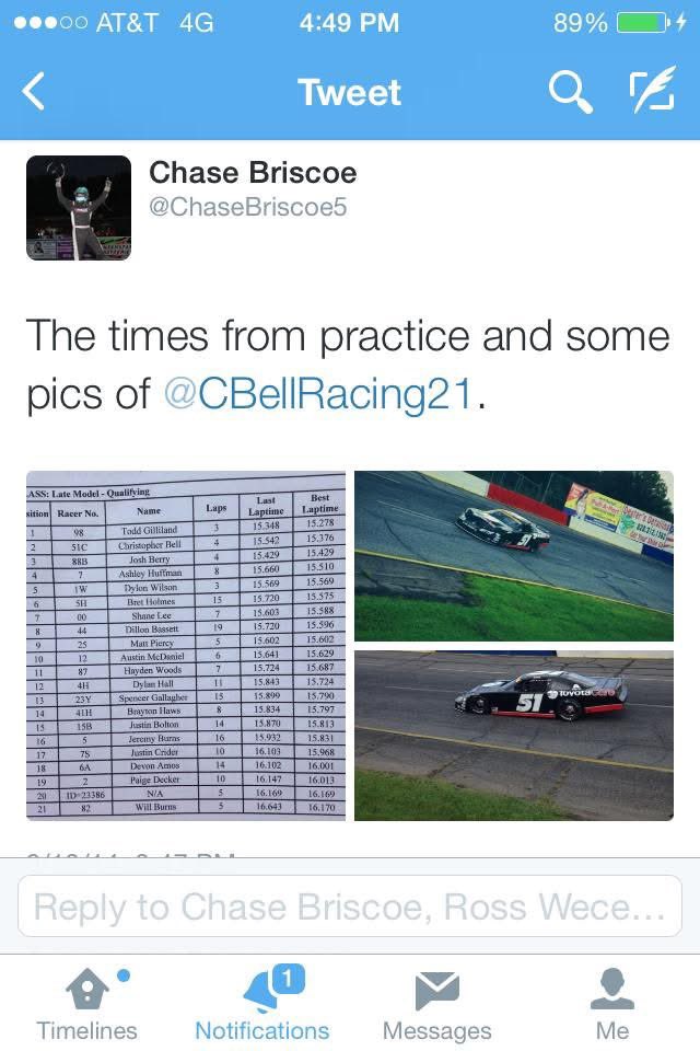 Chase Briscoe tweet media