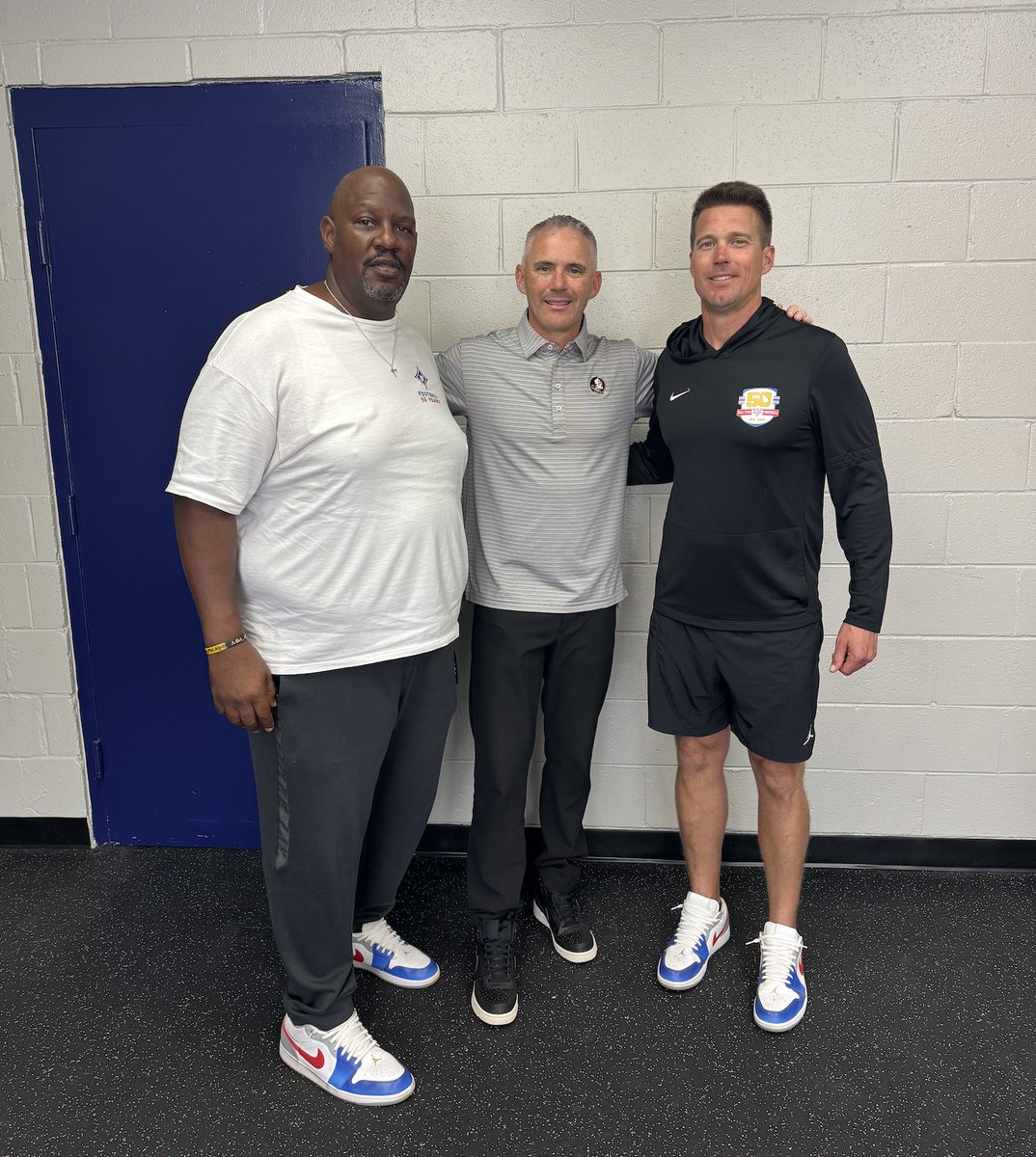 WaltonRecruits's tweet photo. Thank you HC @Coach_Norvell @FSUFootball for VISITING our @WaltonRecruits + #RaiderValley🏴‍☠️! #ACC #Noles

https://t.co/fLKwtM11Y2 https://t.co/vPKsbE9xI1