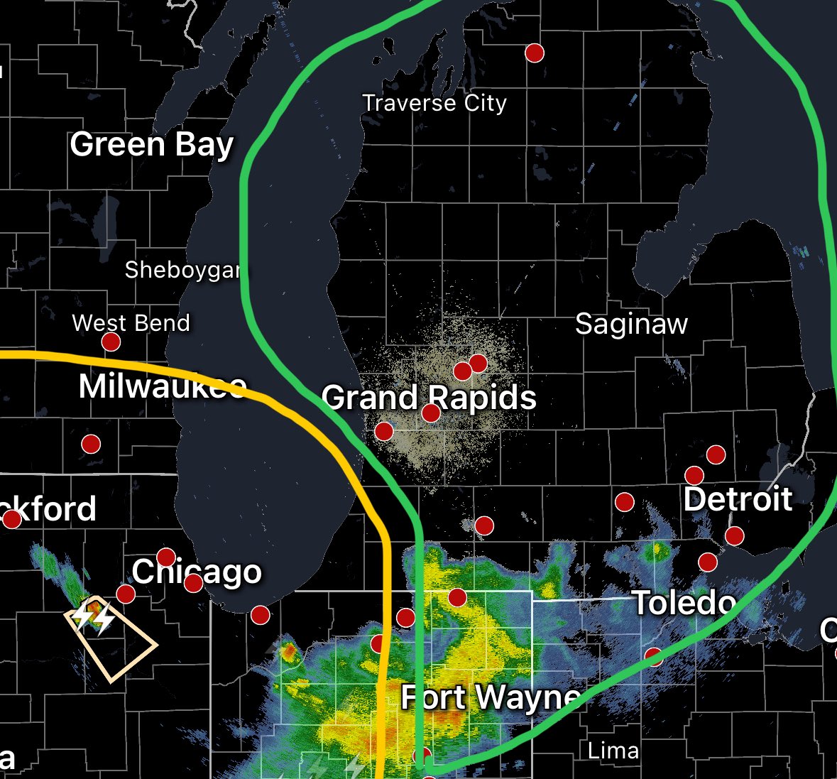 As mentioned over the last 24 hours, showers and storms are now clearing out in the green zone here at just past noon. As we go throughout the day, sunshine will begin to filter in. Areas in the yellow may still see redevelopment later today due to the boundary set up. Time is