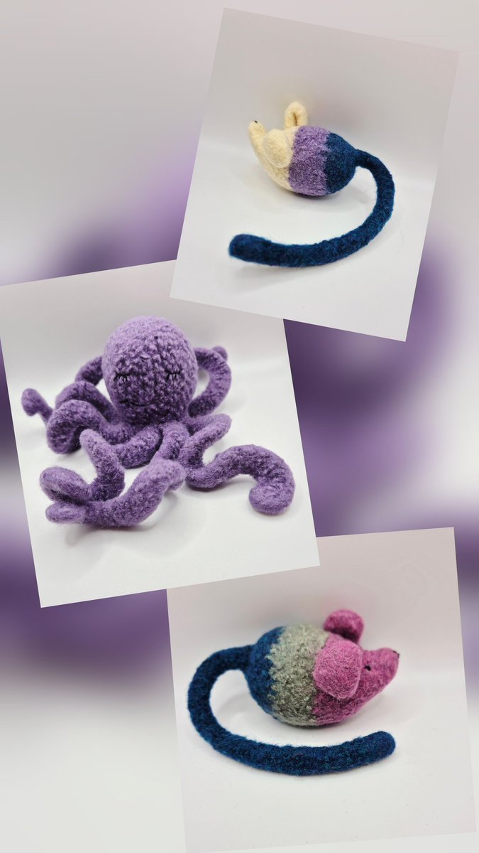 Discounted Octopussy available , I've changed the way I do the faces , this is the previous version . Grab a bargain ! Plus a couple of mousies clasicats.etsy.com/listing/436884…
#Caturday 
#CatsOfTwitter 
#catsonx
#catsontwitter 
#cats
#catnip
#etsyshopuk
#felted 
#octopussycrew