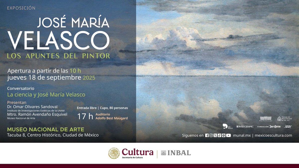 Velasco no solo fue un maestro del paisaje, fue también científico, pensador y un profundo observador del Valle de México.

A partir de este 18 de septiembre, el MUNAL abre sus puertas para que puedas visitar la exposición “José María Velasco. Los apuntes del pintor”, donde