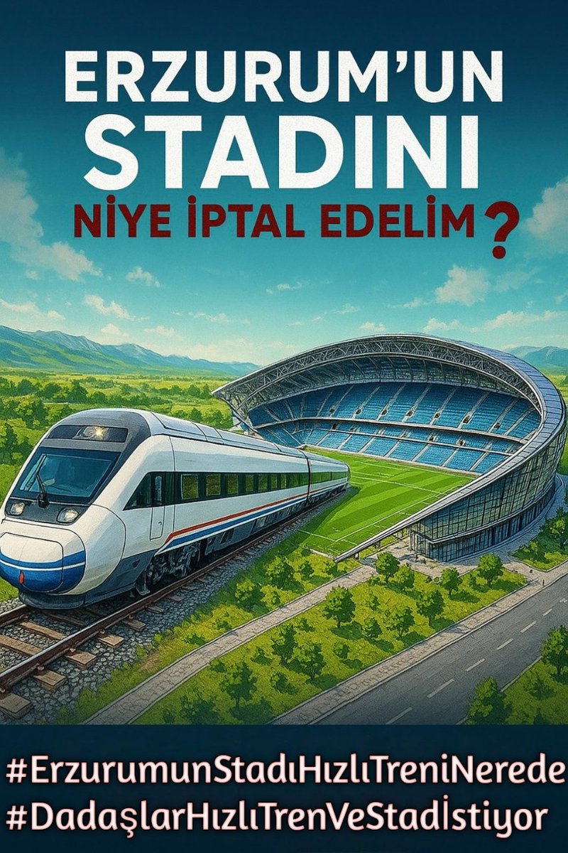 #ErzurumunStadıHızlıTreniNerede 
#DadaşlarHızlıTrenVeStadİstiyor