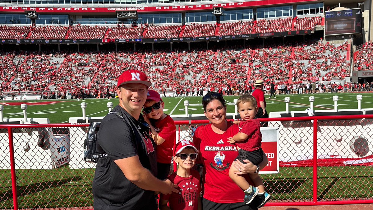 1st Nebraska Football game for the boys! #gbr #huskers
