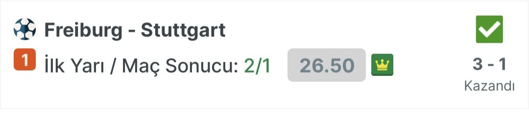 rmzfdn's tweet image. FREİBURG - STUTTGART 2/1 ✅

26.50 ORAN KAZANDI ✅✅

#ORANEXCEL tablomuzdan çıkan lig ve takım eşleşmeli analizimiz kazanmıştır..

Değerlendiren dostları tebrik ederiz ❤️

Ekstra tablolar için ve diğer admin arkadaşların tablolarını ve maç tahminlerini günlük görmek için..…