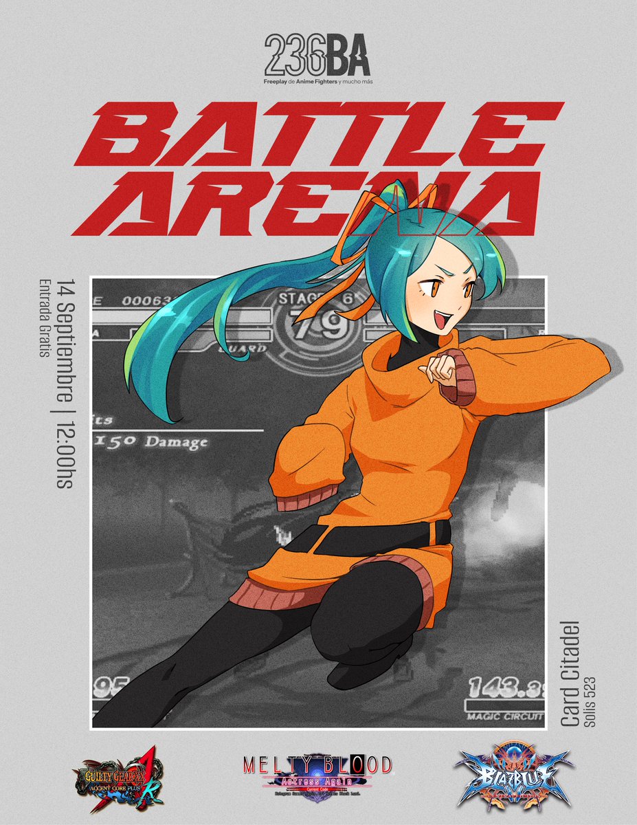 236BAfgc's tweet photo. 🚨MAÑANA BATTLE ARENA #2 EN CITADEL

👉 ¡Lleguen en horario para el inicio de los torneos!
🕑 14:00 MBAACC
🕒 15:00 GGACPR
🕓 16:00 BBCF
-

📋 Free Play entrada gratis (La disponibilidad de los setups de Free Play dependera del cronograma de los torneos).
⏬Links a inscripción⏬ https://t.co/BKpzrTLVDO