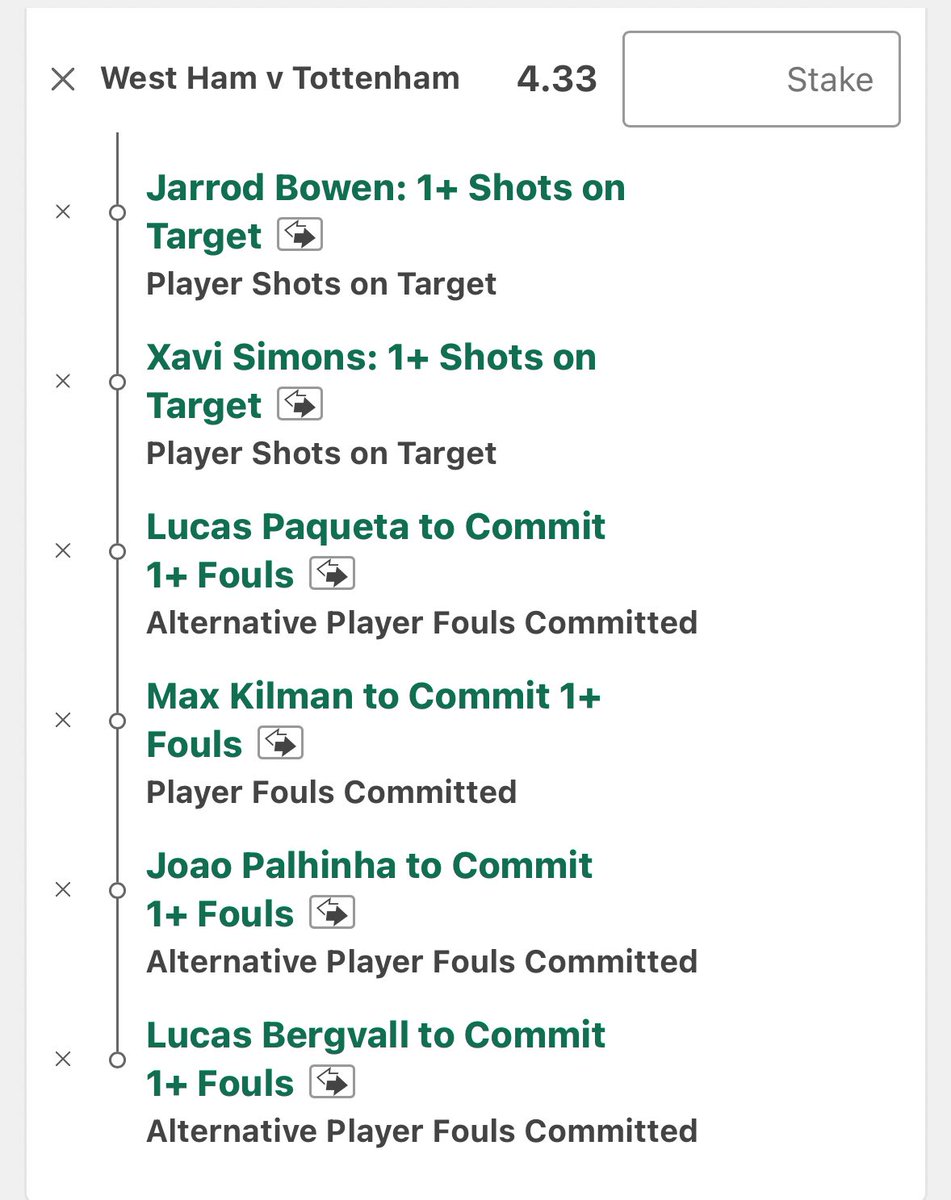 WEST HAM VS TOTTENHAM BET BUILDERS⚽️🟨🟥

Good luck!🔞

#WHUTOT
#PremierLeague
#GamblingX