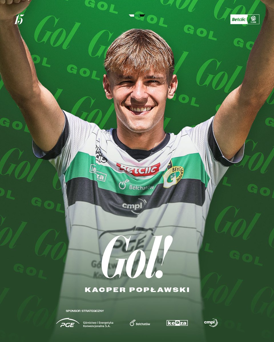 GKSBelchatow_'s tweet image. ⏱️ 90' | 𝐆𝐎𝐎𝐎𝐋! Coś niesamowitego! Kacper Popławski z dubletem! 🫡
___________
Mławianka Mława - PGE GiEK GKS Bełchatów 2:3