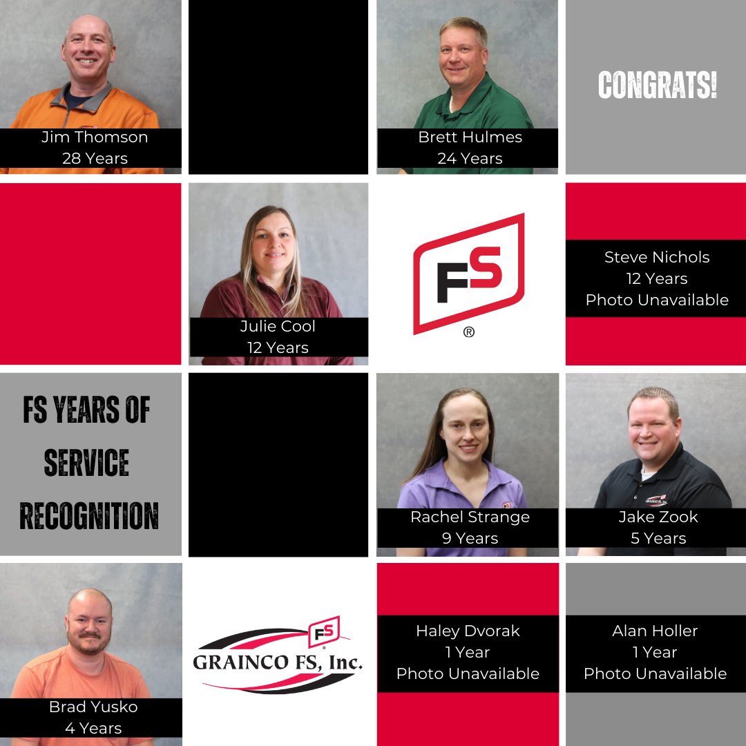 This month, we recognize nine dedicated employees celebrating an FS Years of Service milestone. Your loyalty, expertise, and commitment have been integral to the success of GRAINCO FS and the FS System. Congratulations on your work anniversary—we’re proud to have you on the team.