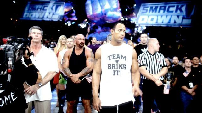 wrestle_hist's tweet photo. 9/13/2001
WWE presented a special live edition of SmackDown, two days after the 9/11 Terrorist Attacks. The show was known for Lilian Garcia's emotional performance of Star Spangled Banner.
#WWF #WWE #SmackDown #September11Attacks #NeverForget911 https://t.co/wqR7Mfmu0P